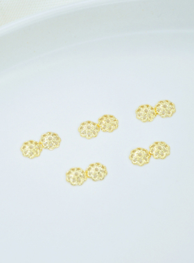 14k包金保色手串花托diy饰品配件