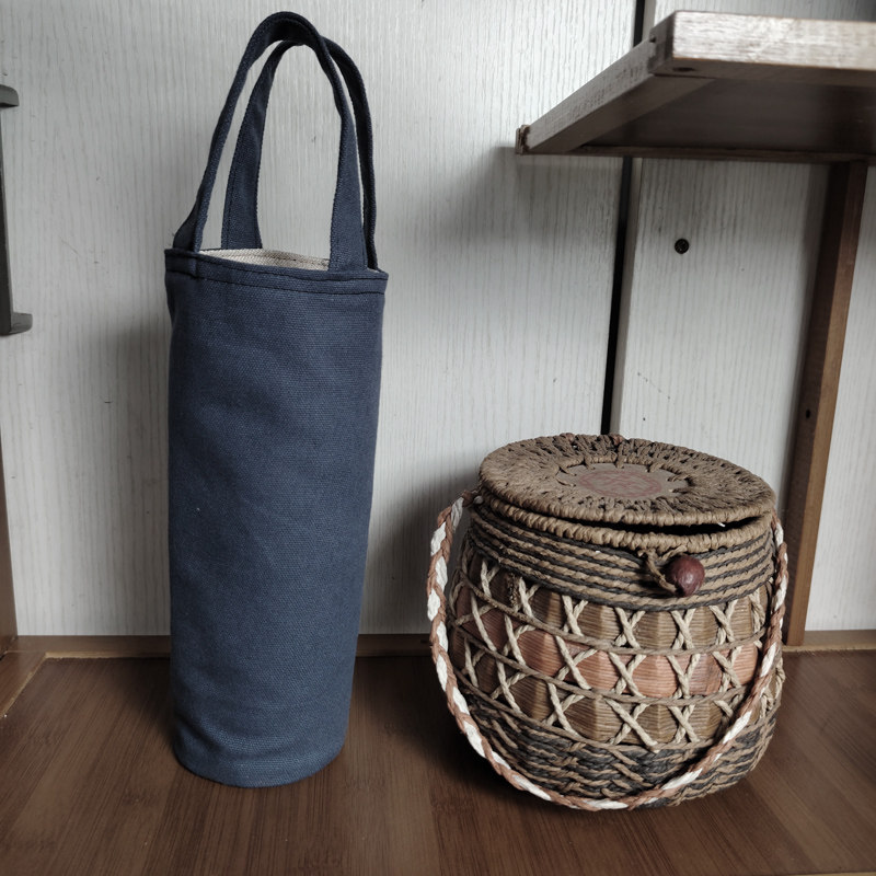 纯色帆布手拎水杯袋子焖烧壶套收纳雨伞保温杯手提可携式水壶袋,淘宝优惠券,粉丝福利购,淘宝优惠卷