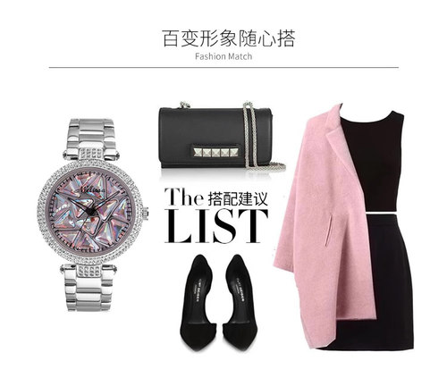 melissa玛丽莎网红潮流时来运转带钻大表盘女表钢带石英手表 - 图3