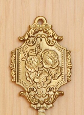 法式复古高级黄铜材质手工打造轻奢家居装饰金色雕花精美挂钩挂件