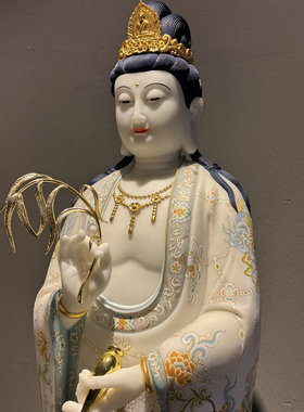 立观音像108厘米天然汉白玉