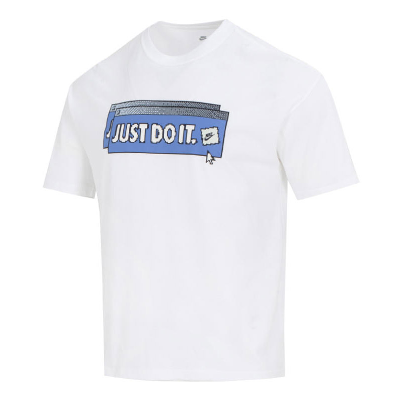 Nike/耐克2023秋款男装JUST DOIT运动休闲透气短袖T恤 FD1301-100 - 图3