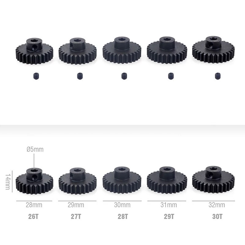 GWOLVES 11-30T M1模 5mm内径孔径电机齿马达齿 加硬钢齿大脚短卡 - 图0