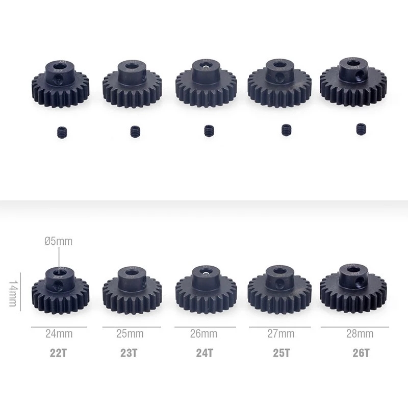 GWOLVES 11-30T M1模 5mm内径孔径电机齿马达齿 加硬钢齿大脚短卡 - 图1