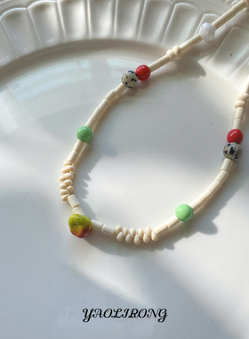 YAOLIRONG原创设计“游园会”韩版小清新ins风捷克珠树脂串珠项链