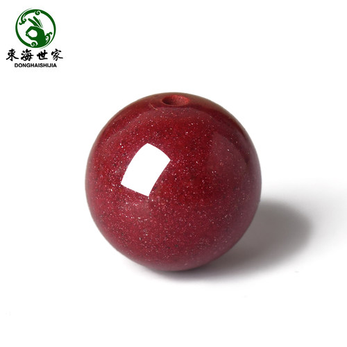 朱砂散珠子女男东海水晶玛瑙帝王砂紫金砂手链串diy单珠吊坠配件 - 图2