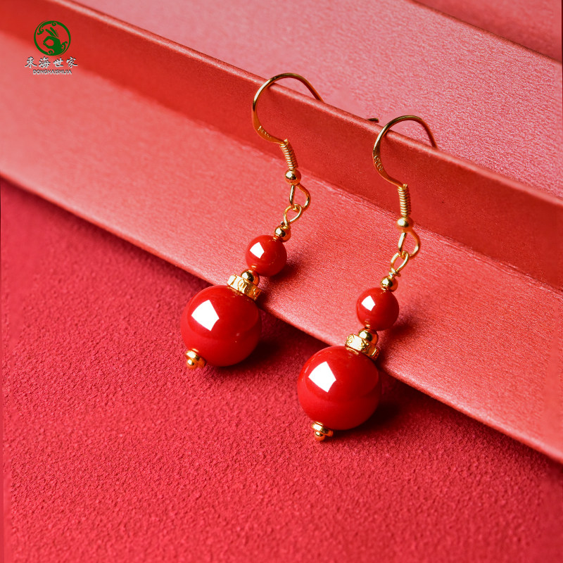 朱砂耳坠帝王砂紫金砂东海水晶玛瑙宝玉石散珠子红砂葫芦造型耳饰,淘宝优惠券,粉丝福利购,淘宝优惠卷