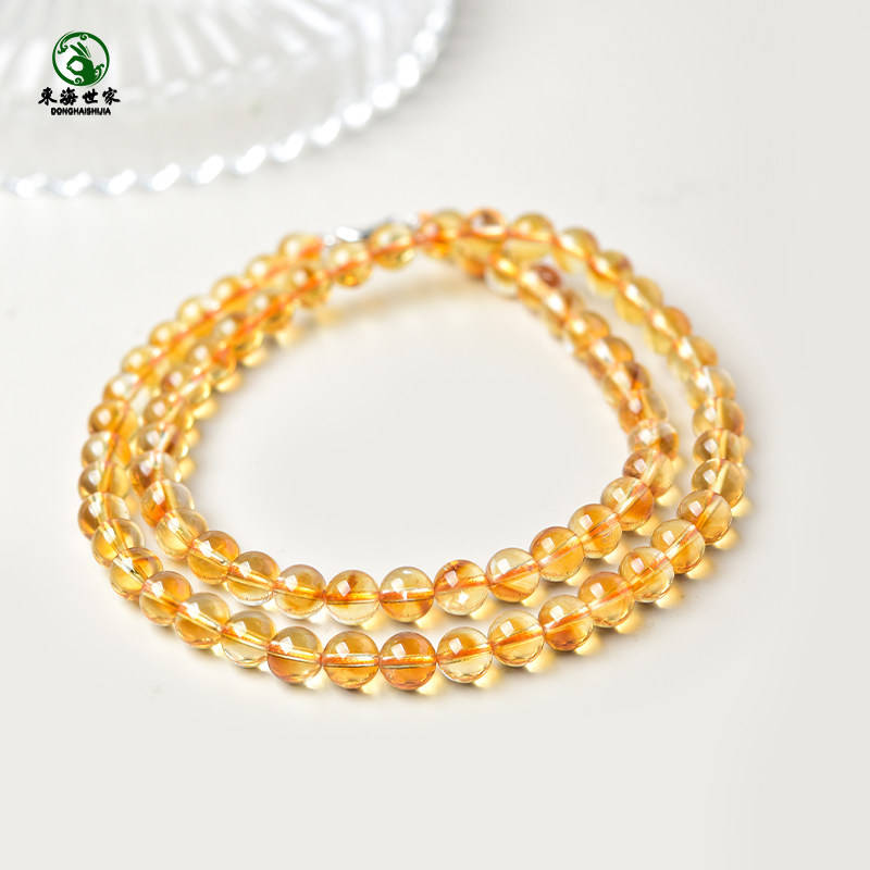 黄水晶项链女东海玛瑙玉髓翡翠金黄宝玉石散珠子金字塔黄塔晶颈链,淘宝优惠券,粉丝福利购,淘宝优惠卷