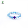Aquamarine ring East China Sea crystal agate chalcedony loose beads southern red amethyst obsidian beeswax pearl ring