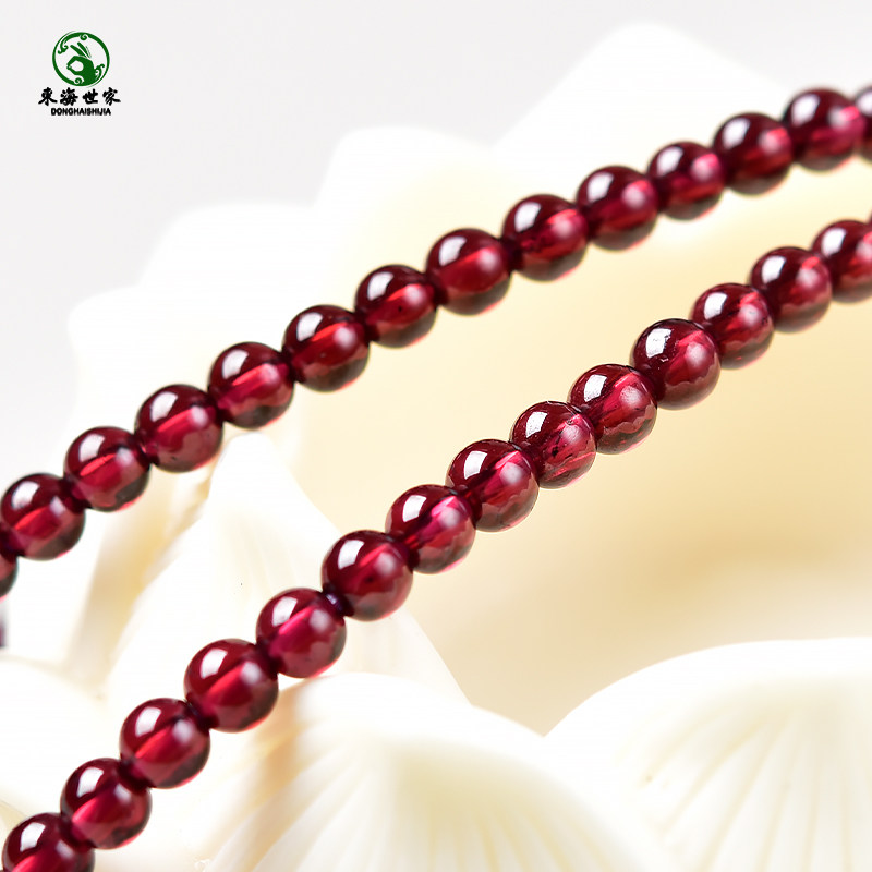 石榴石手链女东海水晶玉石散珠子福牌酒红三圈多圈晴水和田玉手串,淘宝优惠券,粉丝福利购,淘宝优惠卷