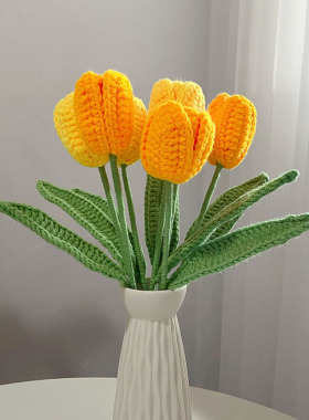 郁金香花束张小昕五股牛奶棉编织
