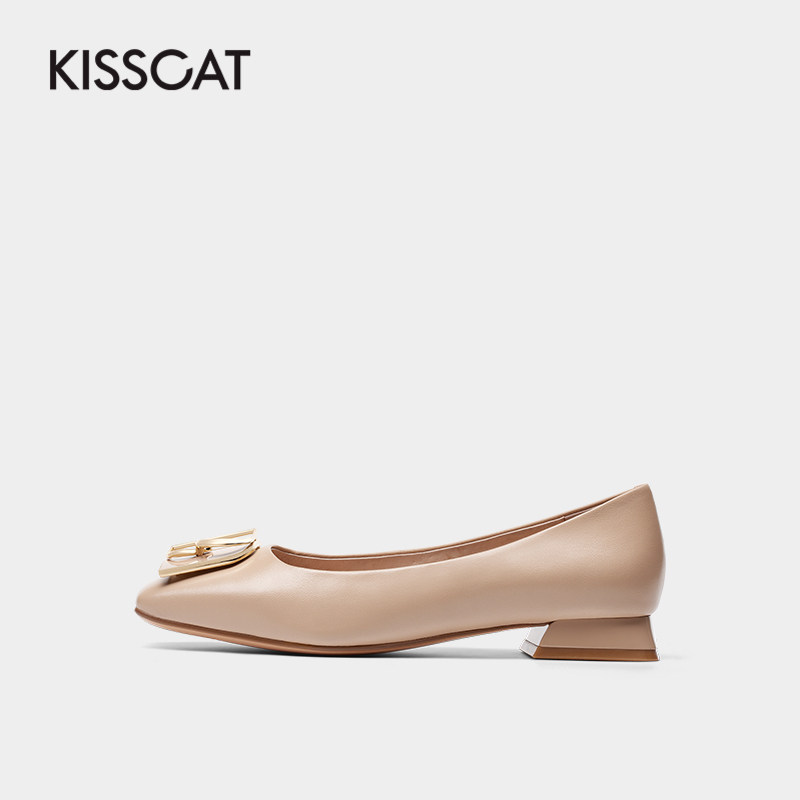 接吻猫2021秋季新款气质通勤女鞋 kisscat单鞋