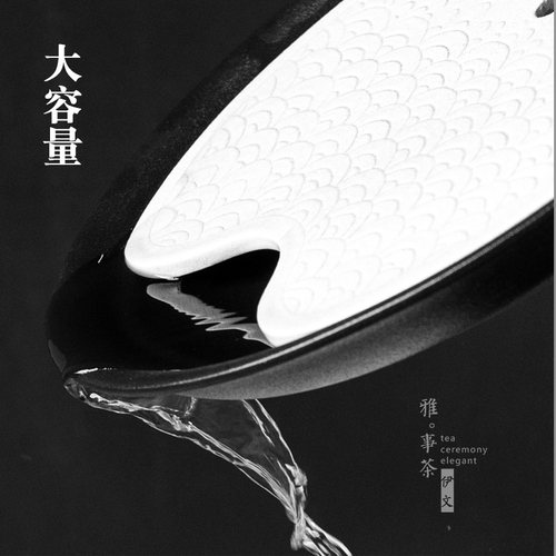 粗陶茶盘大号壶承陶瓷茶海圆形小干泡台茶台功夫茶具套装托盘储水 - 图2