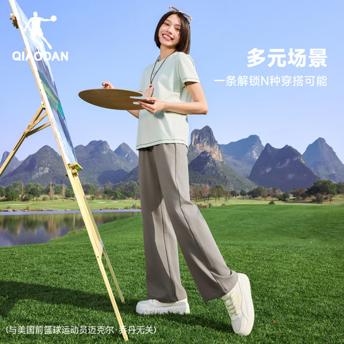 乔丹直筒运动长裤女生宽松休闲2026夏季新款透气百搭垂感自由裤子 - 图3