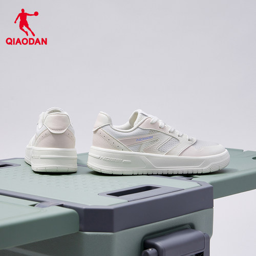 乔丹板鞋2025夏季新款低帮网面透气运动女鞋子休闲白色厚底小白鞋 - 图1