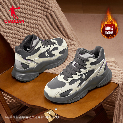 乔丹高帮加绒保暖棉鞋女