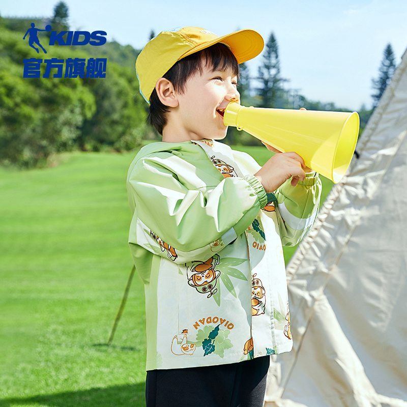 乔丹童装男童外套春秋款2024新款宝宝春装小童防风外衣儿童冲锋衣 - 图0