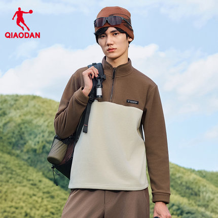 乔丹抓绒衣半拉链男士2025冬