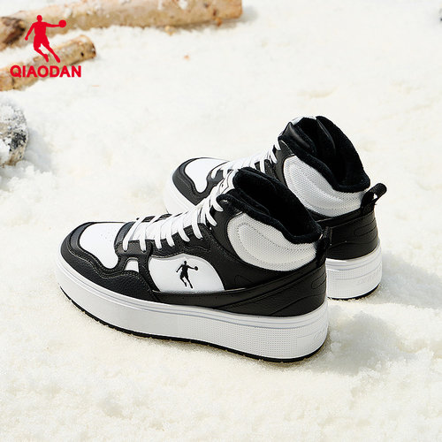 乔丹2025年秋季新款棉鞋女款运动厚底增高加绒板鞋橡胶防滑保暖女 - 图3