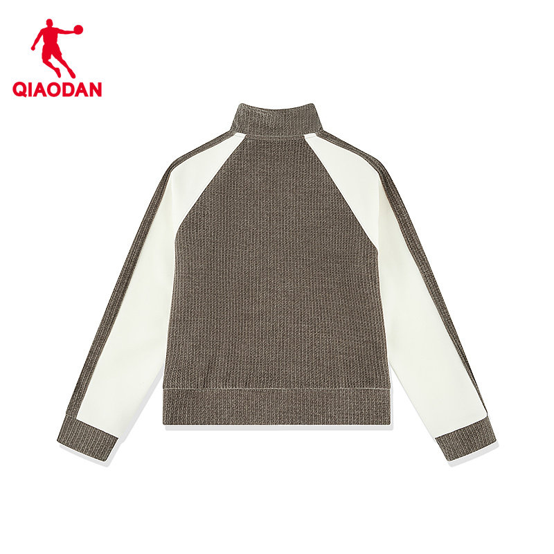 乔丹针织开衫女士冬季新款商场同款雪尼尔时尚拼接潮流外套上衣,淘宝优惠券,粉丝福利购,淘宝优惠卷