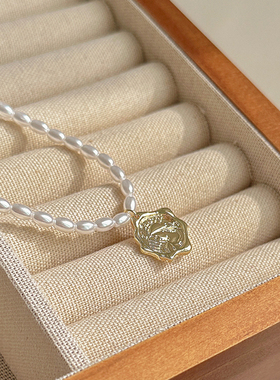 高级感法式复古小米粒珍珠项链女