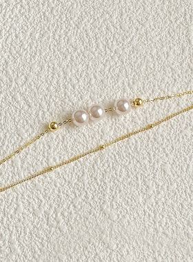 简约轻奢925通体银双层珍珠手链