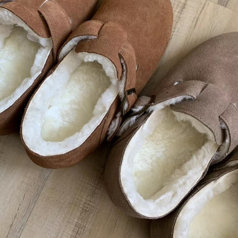 秋季牛皮勃肯鞋复古真皮单鞋秋冬新款平底加绒乐福豆豆鞋女,淘宝优惠券,粉丝福利购,淘宝优惠卷