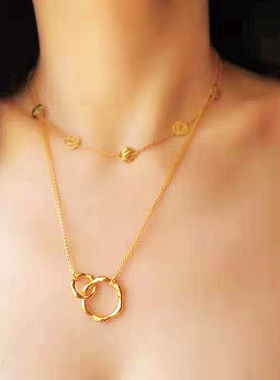 小众高级感百搭简约金币头像项链