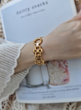 欧美小众金色链条手链中性百搭