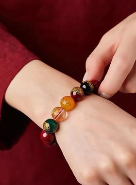 五路财神转运珠朱砂手串