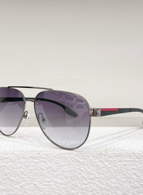 金属椭圆框太阳眼镜男款SPS54T飞行员风骑车遮阳墨镜女款黑色灰色