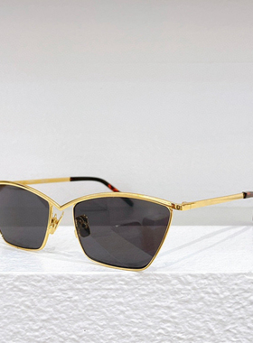 模特明星同款太阳眼镜女士SL637金属方框遮阳墨镜男士黑炫彩银黄
