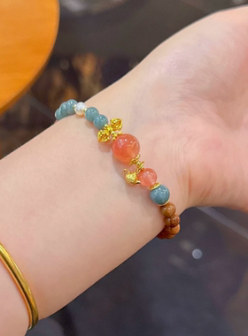 天然翡翠玛瑙珍珠多宝手串库克手链女手饰古风好运女朋友礼物