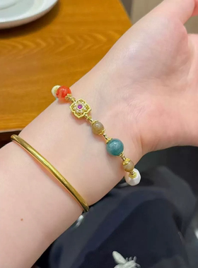 多宝手链搭配蜜蜡南红碧玉饰品DIY女款简约饰品手链女手链女生