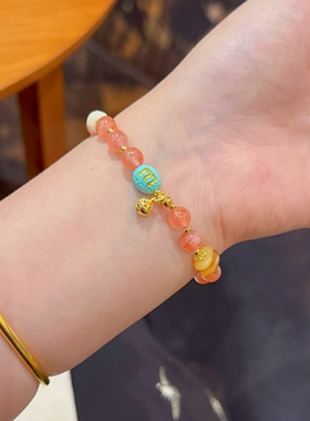 天然水晶南红手串女玛瑙菩提手链生日礼物小众精致手饰送女友好运