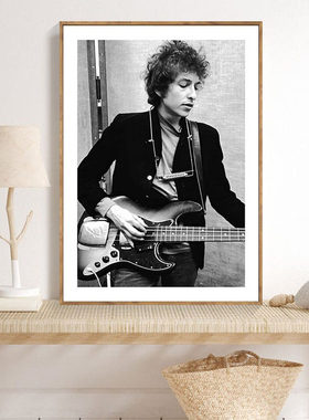 鲍勃迪伦装饰画客厅墙画酒吧咖啡厅壁画BobDylan摇滚音乐海报挂画