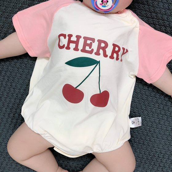 Newborn baby conjoined clothes Full moon Summer dress female baby bag, pajamas, triangle, princess summer thin version