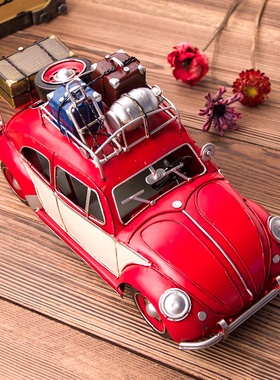 1汽车模型 复古铁皮车模型 创意品现代家居摆件