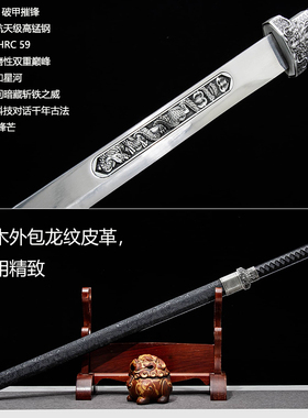 龙泉市长款唐横刀绣春刀宝剑高锰钢一体刀剑户外防身冷兵器未开刃