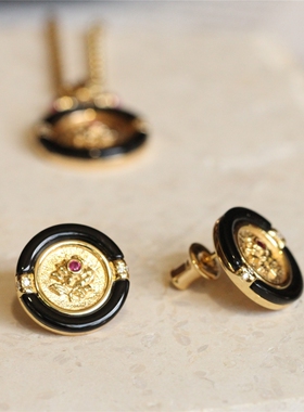 翎舞黑玛瑙925银镀金套装搭配