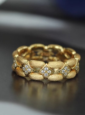 925银镀金意大利工艺拉丝戒指