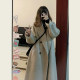 Oatmeal mid-length loose woolen jacket