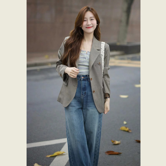 Blazer retro con silueta de viajero diario