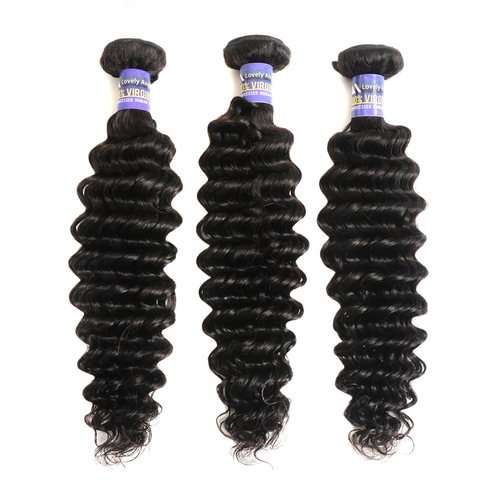 Indian virgin hair bundles Grade 8A Deep Weave印度真人发帘 - 图0