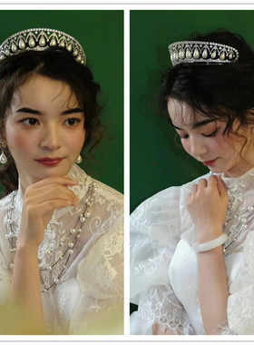高级感珍珠公主皇冠头饰新娘结婚