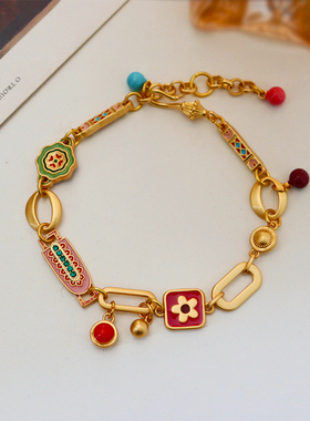 魔猫昭昭欧美时尚花朵水滴手链