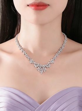 高级感轻奢新娘婚纱晚礼服项链