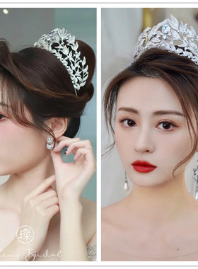 月桂叶高级感皇冠头饰公主高端