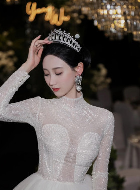 重工女王公主新娘珍珠皇冠头饰女