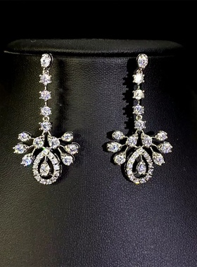 魔猫昭昭魔猫昭昭婚纱礼服项链耳环配饰锆石饰品韩式简约结婚首饰